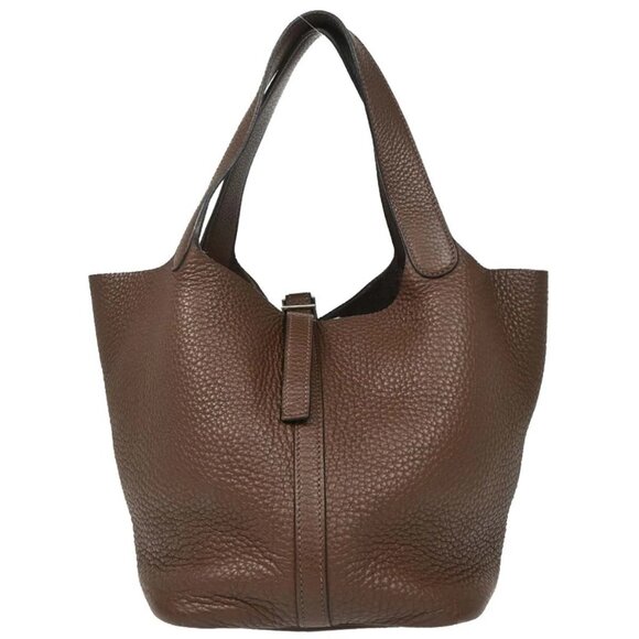 Hermes Chocolat Taurillon Clemence Picotin 22 MM Handbag - Picture 1 of 11